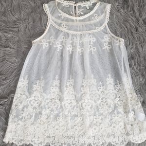 Monteau sheer lace top